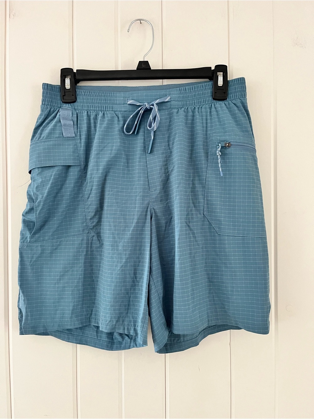 lululemon athletica Men's Light Blue Grid Athletic Shorts